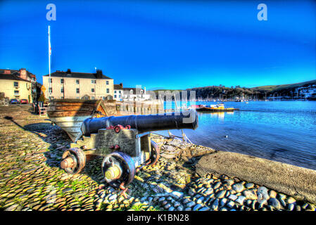 Ville de Dartmouth, en Angleterre. vue pittoresque de Dartmouth's river dart vue de Bayard's Cove. Banque D'Images