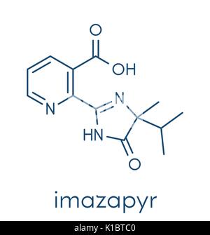 Molécule herbicide imazapyr. Formule topologique. Illustration de Vecteur