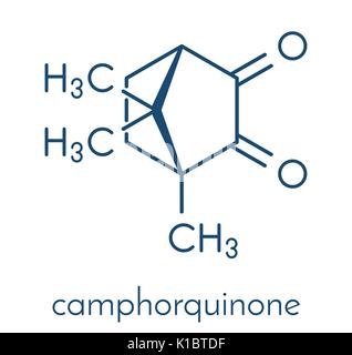 Photoinitiateur Camphorquinone molécule en lumière visible. Formule topologique. Illustration de Vecteur