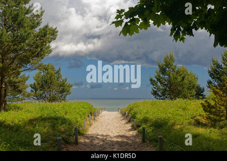 Accès à la plage, Seebad Binz, Rügen, Mecklembourg-Poméranie-Occidentale, Allemagne Banque D'Images