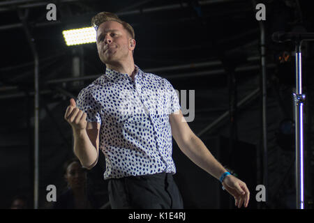 Olly Murs au Sud Carfest Overton, Hampshire Angleterre 25 août 2017 Carfest Houlbrook Jim Crédit Sud/ Alamy Banque D'Images
