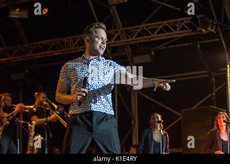 Olly Murs au Sud Carfest Overton, Hampshire Angleterre 25 août 2017 Carfest Houlbrook Jim Crédit Sud/ Alamy Banque D'Images