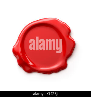 Sceau en cire isolé sur fond blanc Banque D'Images