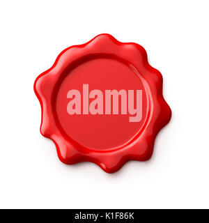 Sceau en cire isolé sur fond blanc Banque D'Images