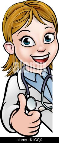 Médecin Thumbs Up Personnage Sign Illustration de Vecteur