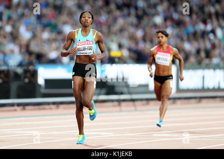 Shaunae MILLER-UIBO (Bahamas) en concurrence dans la Women's 200m 4 à la chaleur, aux Championnats du monde IAAF 2017, Queen Elizabeth Olympic Park, Stratford, London, UK. Banque D'Images