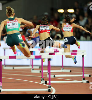 FONTANIVE Petra (Suisse) qui se font concurrence sur le 400 m haies femmes à la demi-finale 1, 2017 championnats du monde IAAF, Queen Elizabeth Olympic Park, Stratford, London, UK. Banque D'Images