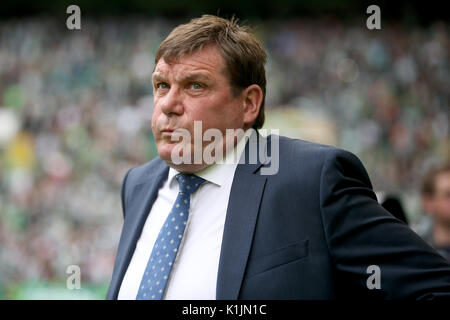 St Johnstone's manager Tommy Wright lors de la Ladbrokes Premiership match écossais au Celtic Park, Glasgow. Banque D'Images