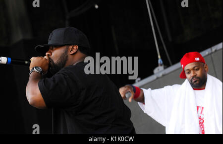 (G-D) Ghostface Killah & Raekwon Wu Tang Clan en 2008 Rock Bells Glen Helen Pavilion Los Angeles. Banque D'Images