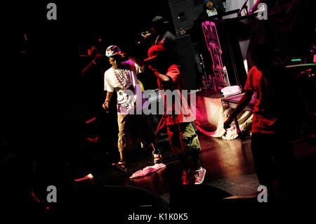 Le rappeur Soulja Boy Tell 'EM interprète le circuit le plus recherché des États-Unis Gibson Amphitheatre Los Angeles. Banque D'Images