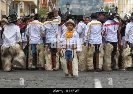 Inti Raymi célébration annuelle du solstice d'été à Cotacachi Équateur Banque D'Images