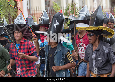 Inti Raymi célébration annuelle du solstice d'été à Cotacachi Équateur Banque D'Images