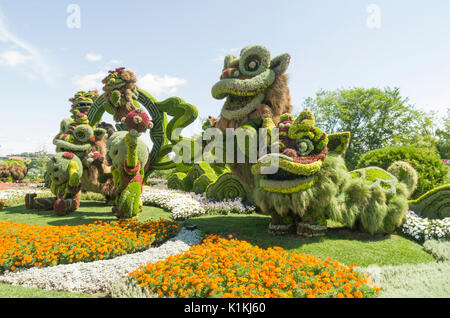 MosaïCanada 150, est une célébration des 150 ans de la Confédération à l'aide de la mosaïculture les provinces, les territoires, les Premières Nations et de la Chine. Banque D'Images