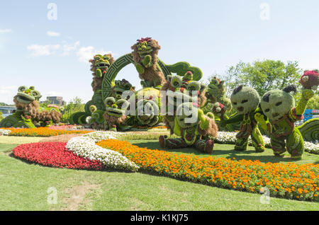 MosaïCanada 150, est une célébration des 150 ans de la Confédération à l'aide de la mosaïculture les provinces, les territoires, les Premières Nations et de la Chine. Banque D'Images