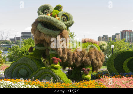 MosaïCanada 150, est une célébration des 150 ans de la Confédération à l'aide de la mosaïculture les provinces, les territoires, les Premières Nations et de la Chine. Banque D'Images