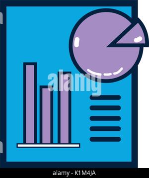 Le document avec les statistiques diagramme en barres graphie Illustration de Vecteur