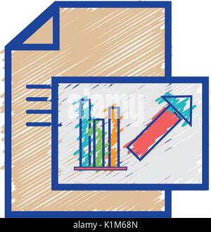 Le document avec les statistiques diagramme en barres graphie Illustration de Vecteur