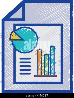 Le document avec les statistiques diagramme en barres graphie Illustration de Vecteur