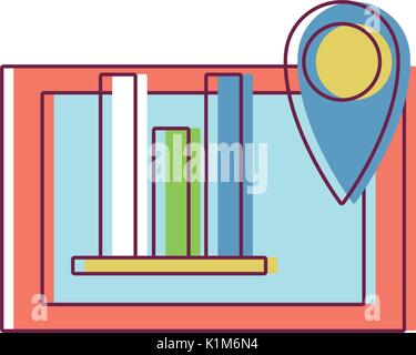 Le document avec les statistiques diagramme en barres graphie Illustration de Vecteur