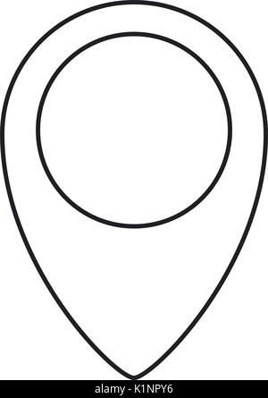 Silhouette monochrome de l'icône du pointeur de carte Illustration de Vecteur