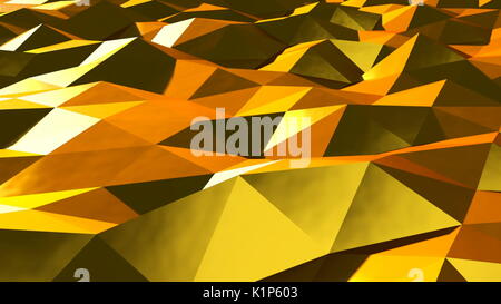 Abstract background cristallin triangulaire d'or Banque D'Images