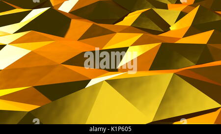 Abstract background cristallin triangulaire d'or Banque D'Images