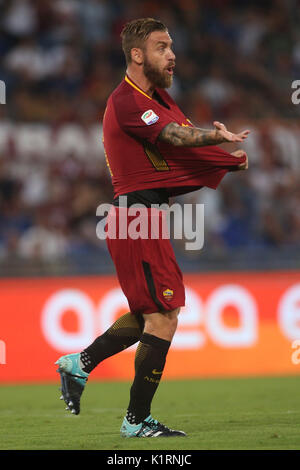 26.08.2017. Stadio Olimpico, Rome, Italie. Serie A football. As Roma vs Inter. Daniele De Rossi en action pendant le match. Banque D'Images