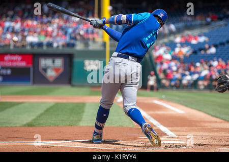 27 août 2017 : Chicago Cubs de troisième but Kris Bryant (17) en action au cours de la MLB match entre les Cubs de Chicago et les Phillies de Philadelphie à la Citizens Bank Park de Philadelphie, Pennsylvanie. Christopher Szagola/CSM Banque D'Images