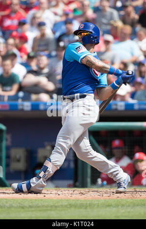 27 août 2017 : Chicago Cubs' Javier Baez (9) dans actionduring la MLB match entre les Cubs de Chicago et les Phillies de Philadelphie à la Citizens Bank Park de Philadelphie, Pennsylvanie. Christopher Szagola/CSM Banque D'Images