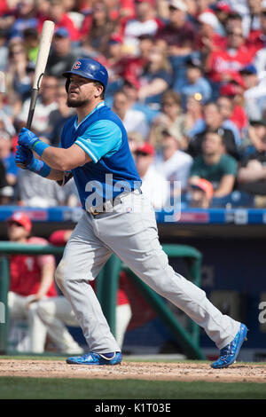 27 août 2017 : Chicago Cubs voltigeur gauche Kyle Hager (12) en action au cours de la MLB match entre les Cubs de Chicago et les Phillies de Philadelphie à la Citizens Bank Park de Philadelphie, Pennsylvanie. Christopher Szagola/CSM Banque D'Images