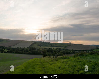 Paysage Anglais près de Brixton Deverill, Wiltshire, Angleterre Banque D'Images