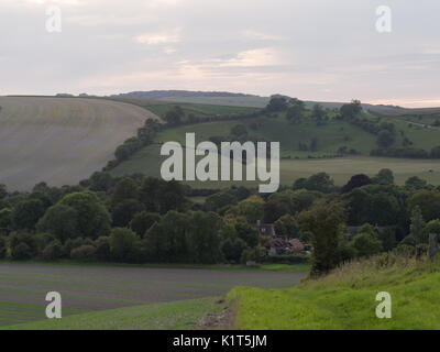 Paysage Anglais près de Brixton Deverill, Wiltshire, Angleterre Banque D'Images