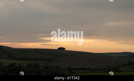 Paysage Anglais près de Brixton Deverill, Wiltshire, Angleterre Banque D'Images