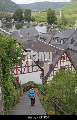 Maisons ossature bois, Beilstein, Moselle, Rhénanie-Palatinat, Allemagne Banque D'Images