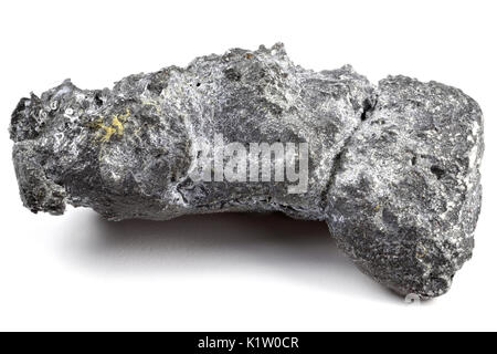 Platine de Nischni-Tagil pépite naturelle (Russie) isolé sur fond blanc Banque D'Images