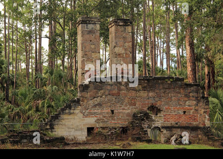 Dummett historique plantation ruins, un ancien de l'usine de transformation du sucre et du rhum dans l'état de Floride Banque D'Images