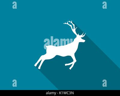 L'icône de cerfs avec long shadow. Vector illustration Illustration de Vecteur