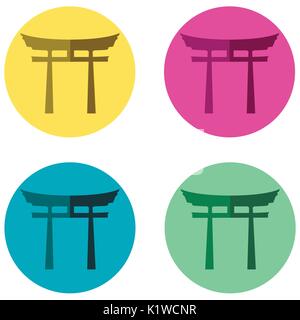 Japan Gate. De Torii. Télévision. Le Shinto Illustration de Vecteur