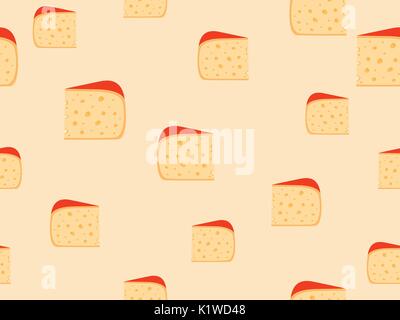 Modèle sans couture avec du fromage. Le fromage avec des trous. Vector illustration Illustration de Vecteur
