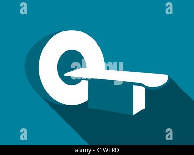 L'icône de tomographie avec long shadow. L'imagerie par résonance magnétique. Vector illustration Illustration de Vecteur