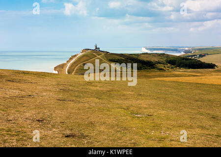 Le domaine des bouts de craie dans l'East Sussex, Angleterre appelé Beachy Head. Se trouve tout près de Eastbourne et est célèbre pour son phare. Banque D'Images