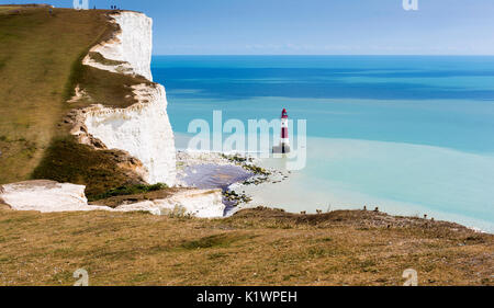 Le domaine des bouts de craie dans l'East Sussex, Angleterre appelé Beachy Head. Se trouve tout près de Eastbourne et est célèbre pour son phare. Banque D'Images