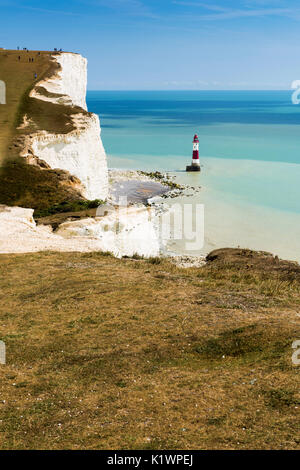 Le domaine des bouts de craie dans l'East Sussex, Angleterre appelé Beachy Head. Se trouve tout près de Eastbourne et est célèbre pour son phare. Banque D'Images
