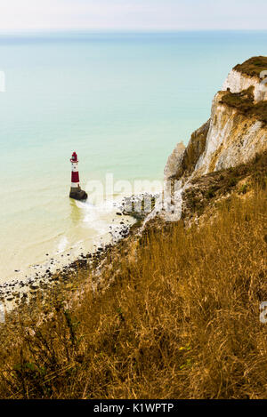 Le domaine des bouts de craie dans l'East Sussex, Angleterre appelé Beachy Head. Se trouve tout près de Eastbourne et est célèbre pour son phare. Banque D'Images