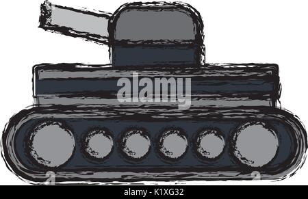 Bataille de la seconde guerre mondiale visant à l'autre réservoir Cannon Illustration de Vecteur