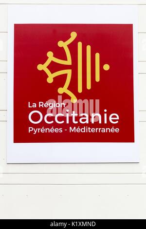 Montpellier, France - 31 mai 2017 : occitanie région de France signe sur un mur Banque D'Images