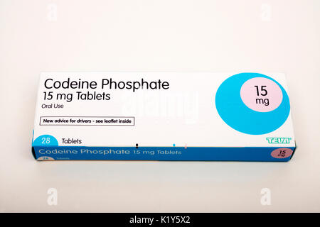 Phosphate de codéine 15 mg comprimés. Banque D'Images