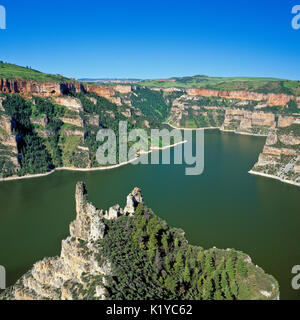 Lac Bighorn Canyon et près de Fort Smith, Montana Banque D'Images