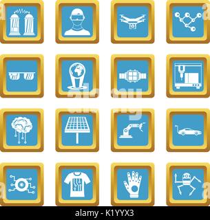 Technologies nouvelles icônes d'azur Illustration de Vecteur