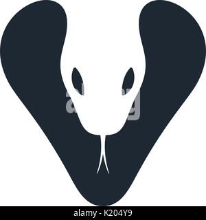 Tête de Cobra avec l'espace négatif sur fond blanc. Design de la tête de serpent. Vector illustration. Illustration de Vecteur